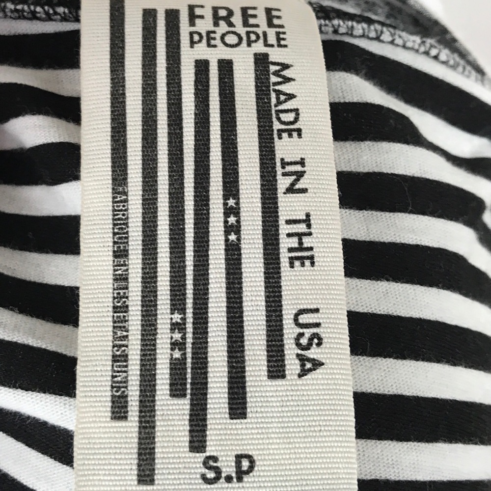 Free People Destroyed T Shirt Sz S Striped - Picture 8 of 8